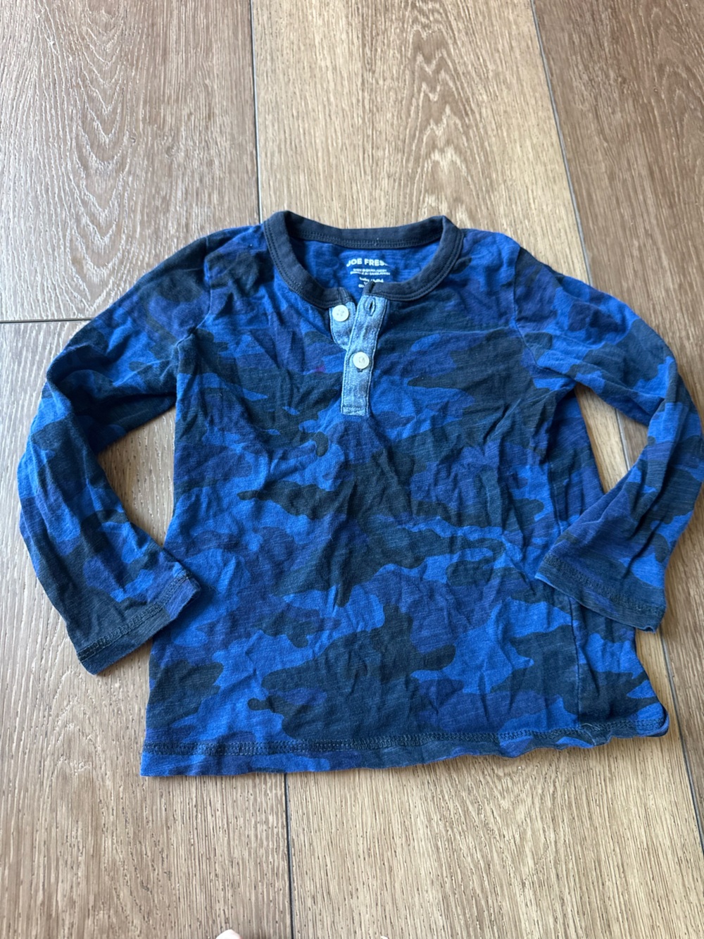 Joe Fresh Blue & Black Camo Long-Sleeve Henley